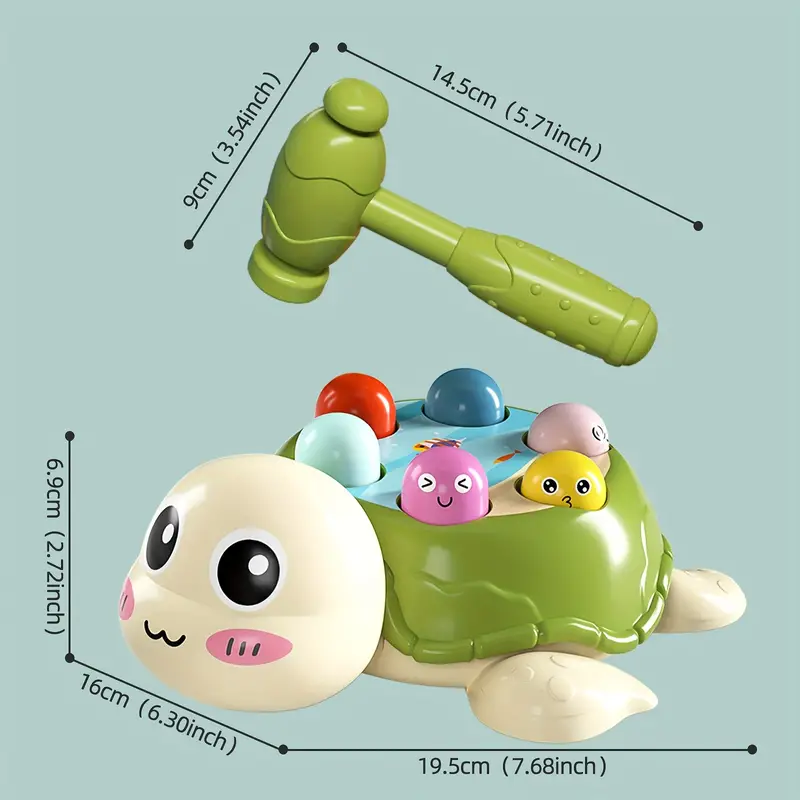 Turtle Hamer Speelset – Educatief Peuterspeelgoed voor Motorische Vaardigheden en Creatief Spel More For Mini