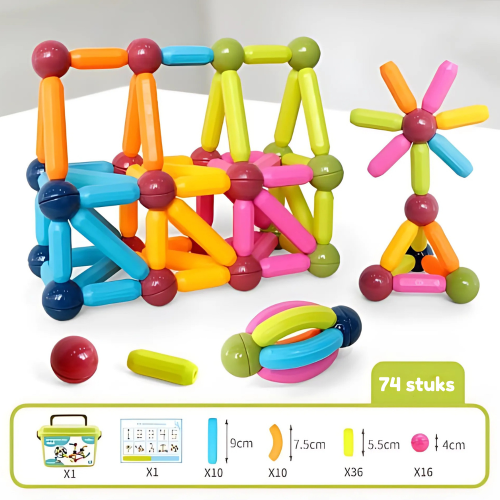 Magnetische Bouwset Kinderen | Veilig & Educatief Speelgoed 3-12 Jaar | Creatief STEM Spel More For Mini