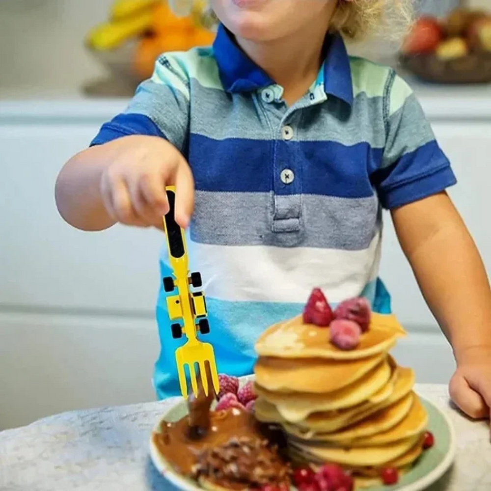 Kinder Bouwbestek Set – Speels Bestek voor Kinderen met Bouwvoertuigen Design | Veilig & Ergonomisch Etenstijd Speelgoed More For Mini