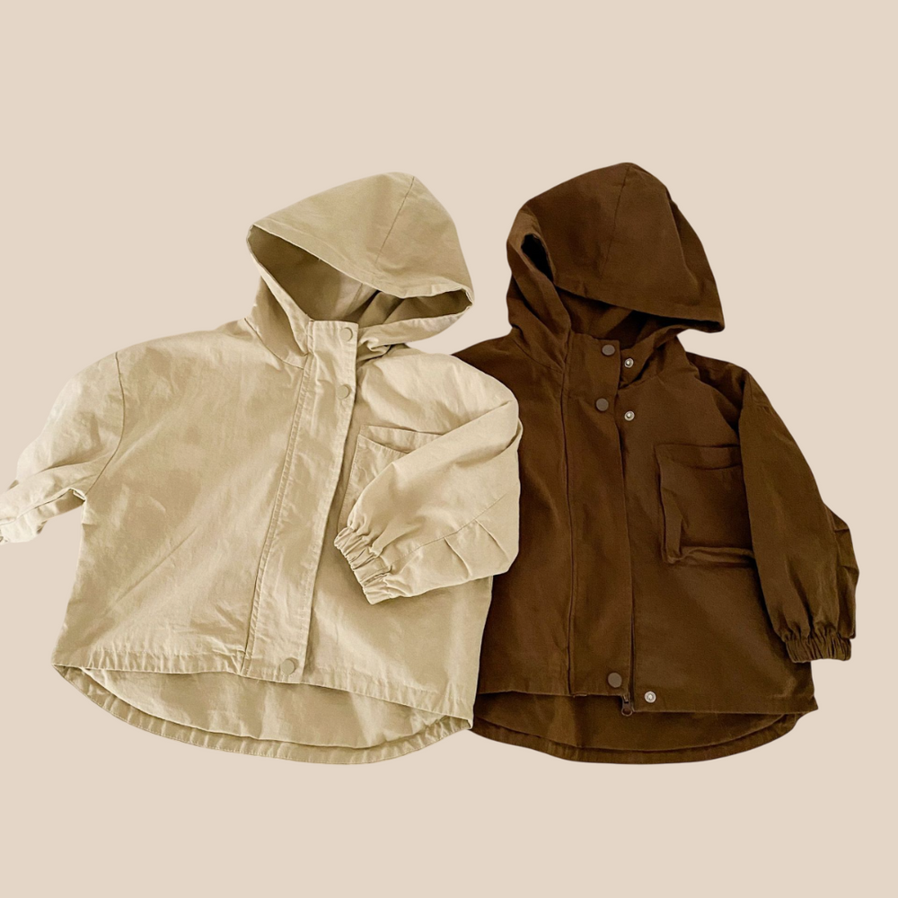 Vindjacka Parkas – CozyShield Unisex, Beige/Brun, Bomull, Storlek 0–8 år More For Mini