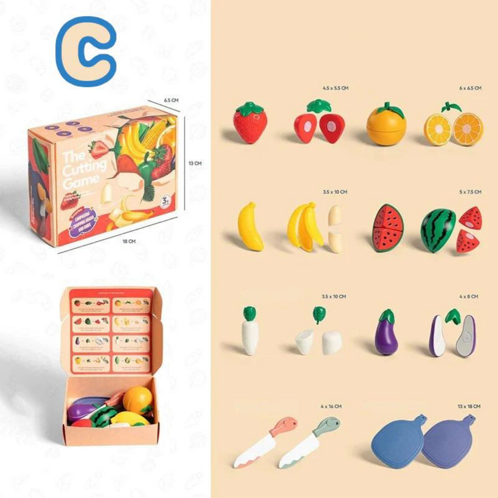 Pedagogiskt Montessori Träfruktset – Säkert Leksak för Småbarn och Förskolebarn More For Mini