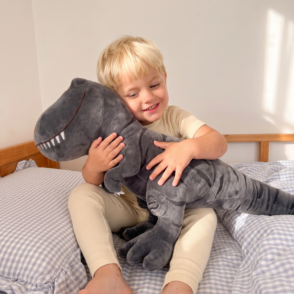 T-rex gosedjur i mjuk plysch – välfylld, kramvänlig, för lek och sömn | dinosaurie mjukisdjur
