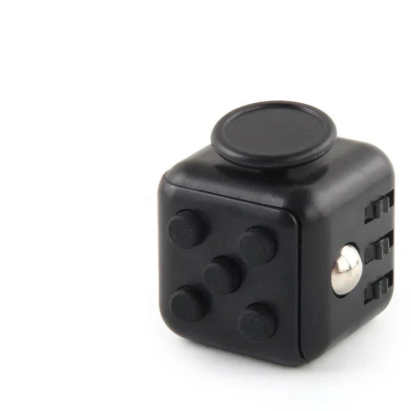Fidget cube med 6 taktila sidor – tysta klickknappar, stålkula, fickformat | fidgetkub