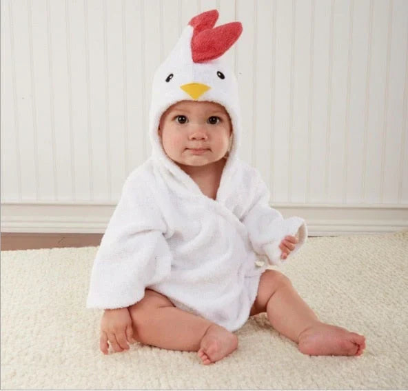 SnuggleWrap Babybadrock – Mjuk, Absorberande Badrock med Djurmönster för Bebisar | Perfekt efter Badstunden More For Mini