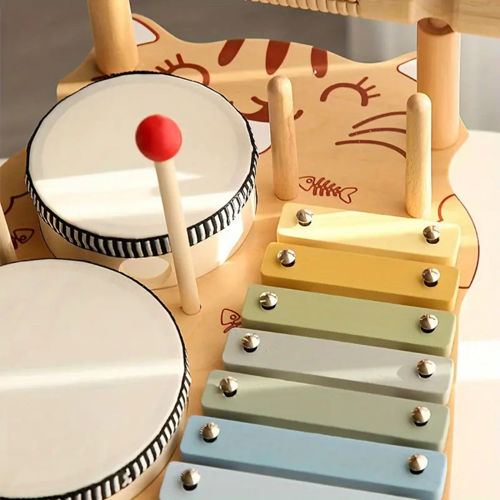 Trumset i Trä för Småbarn | Pedagogisk Musikleksak | Köp Rytmo Trumset More For Mini