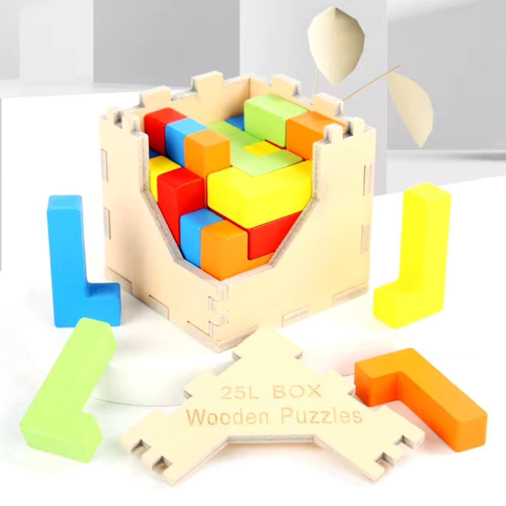 Träbaserat 3D-pussel för Barn – Pedagogisk Leksak från 3 År | Hållbar Hjärngympa More For Mini