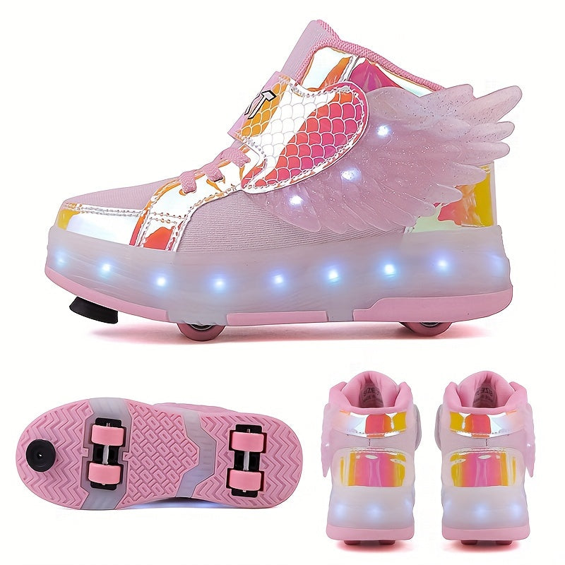 GlowSkate LED Rullskridsko Sneakers med Vingar – Flickor | Stl. 29-37 More For Mini
