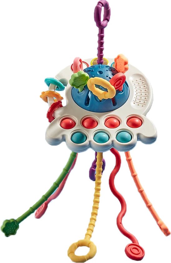 Sensoriskt leksak – OctoPlay bläckfisk, interaktiv babyleksak, BPA-fri, fidgetleksak, pedagogisk & motorisk utveckling More For Mini