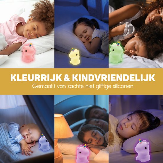 Unicorn Nachtlampje voor Kinderen – Magisch Slaapvriendje met USB Oplaadfunctie More For Mini
