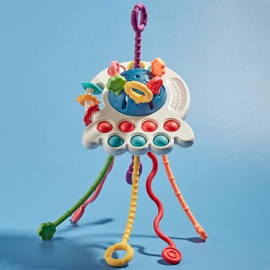 Sensoriskt leksak – OctoPlay bläckfisk, interaktiv babyleksak, BPA-fri, fidgetleksak, pedagogisk & motorisk utveckling More For Mini