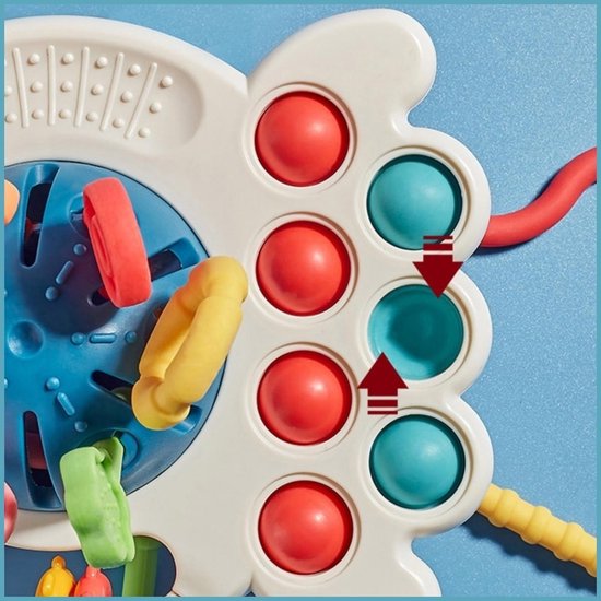 Sensoriskt leksak – OctoPlay bläckfisk, interaktiv babyleksak, BPA-fri, fidgetleksak, pedagogisk & motorisk utveckling More For Mini