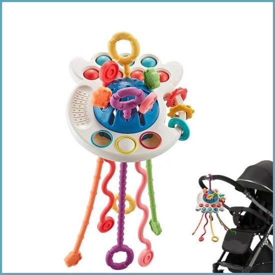 Sensoriskt leksak – OctoPlay bläckfisk, interaktiv babyleksak, BPA-fri, fidgetleksak, pedagogisk & motorisk utveckling More For Mini