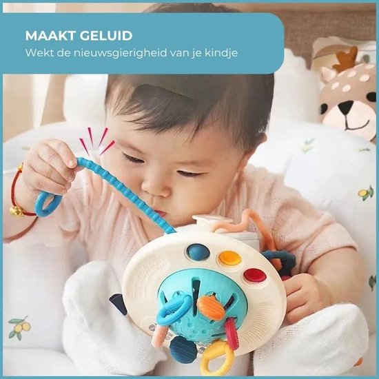 Sensoriskt leksak – OctoPlay bläckfisk, interaktiv babyleksak, BPA-fri, fidgetleksak, pedagogisk & motorisk utveckling More For Mini