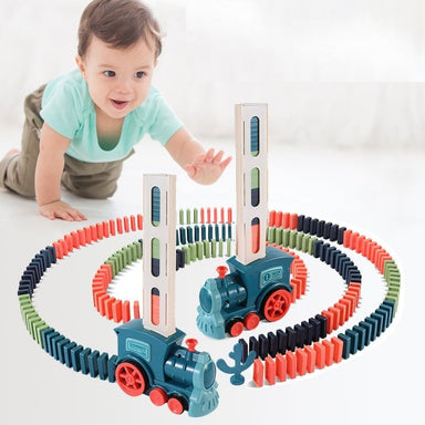 Automatische Domino Trein – Educatief STEM Speelgoed met Licht & Geluid | Bouw je Eigen Domino Parcours More For Mini