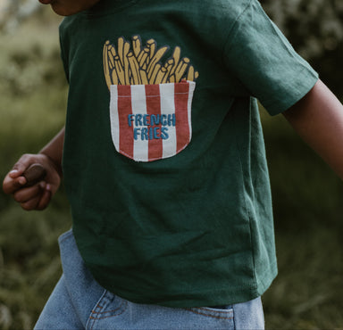 Barn T-shirt French Fries 0–8 år – Mjuk Bomull & Lekfull Text | Bekväm & Stilren More For Mini