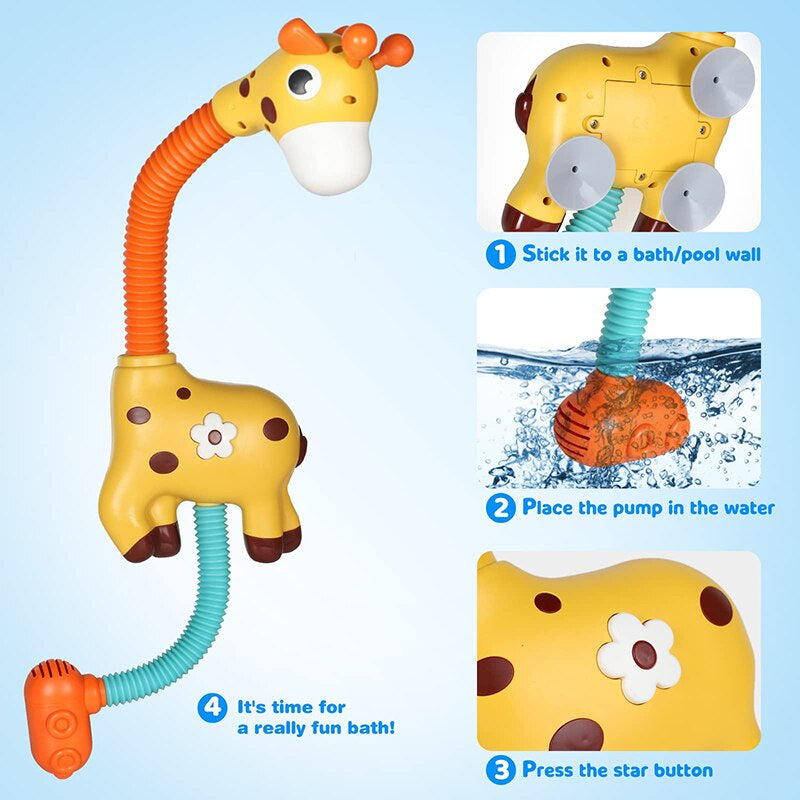 Giraffe Splash™ Vattenfontän för Småbarn - Pedagogisk Badleksak utan Batterier More For Mini