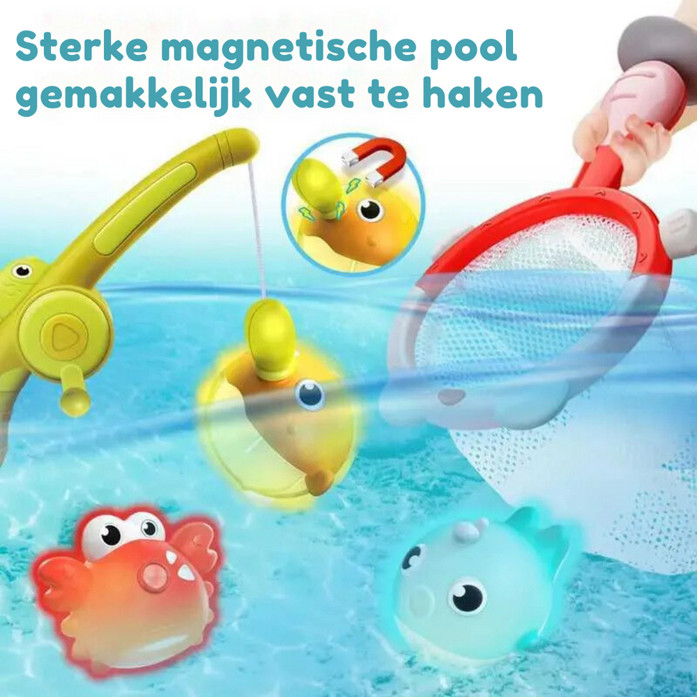 Magnetiskt Badfiskespel med Ljus | Rolig & Lärorik Badleksak för Småbarn More For Mini