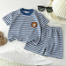 Randig 2-Delars Barnoutfit – Trendigt Set för Pojkar & Flickor More For Mini