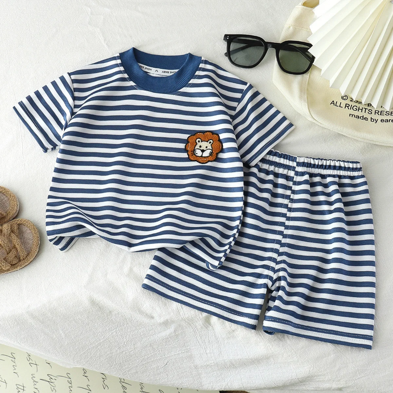 Randig 2-Delars Barnoutfit – Trendigt Set för Pojkar & Flickor More For Mini