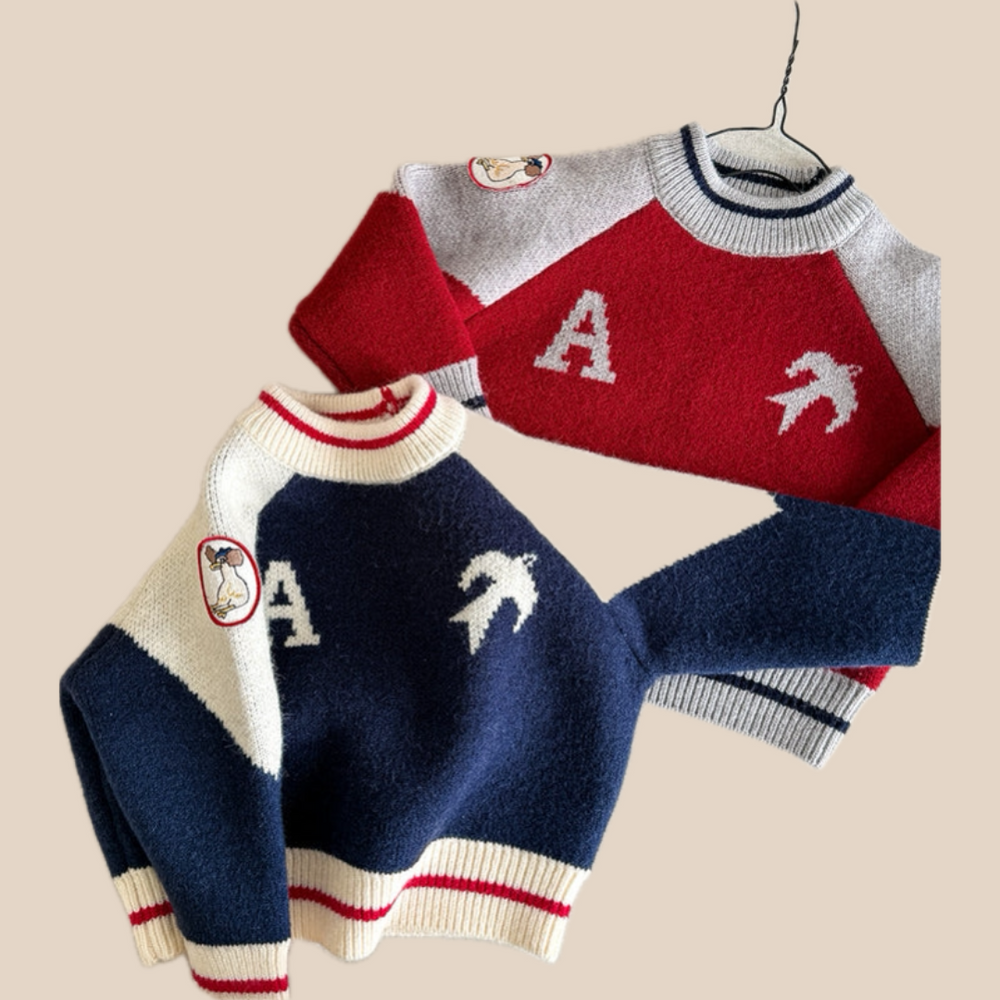 Stickad Tröja – LittleBird Pojkar, Blå/Röd, Bomull, Storlek 0–6 år More For Mini