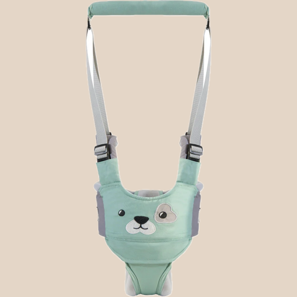 Ergonomische Loopsteun – Kigali Baby, Blauw/Bruin/Roze, Katoen, 9+ Maanden More For Mini