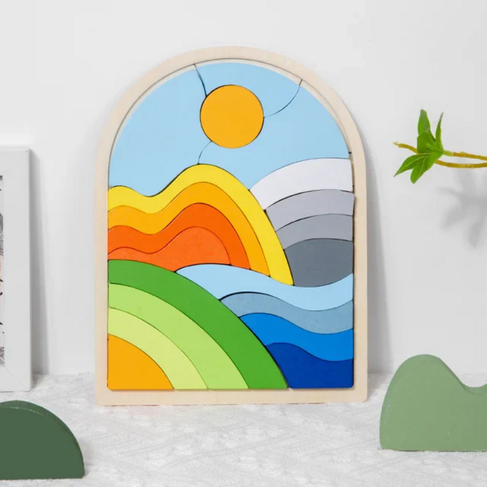 EduBuild Puzzelblokken – Duurzaam Houten Bouwspeelgoed voor Kleuters, Stimuleert Creativiteit & Motoriek More For Mini