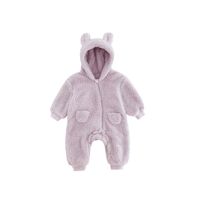 Mjuk Fleece Babyoverall med Djuröron – Varm Vinterromper för Flickor & Pojkar (0–24 mån) More For Mini