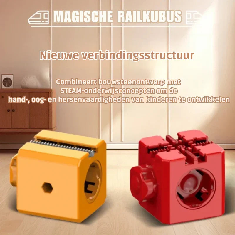 Magnetisk tågbana att bygga själv – 51 eller 81 delar, USB-tåg | byggleksak