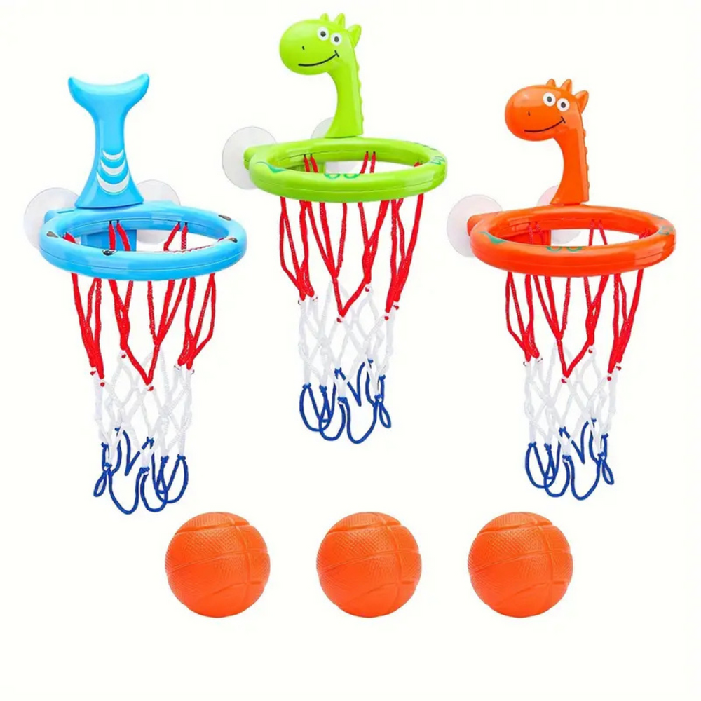 Basketboll Badleksak för Barn – Roligt Vattenleksak med Sugpropp & Bollar – För Badkar & Pool More For Mini