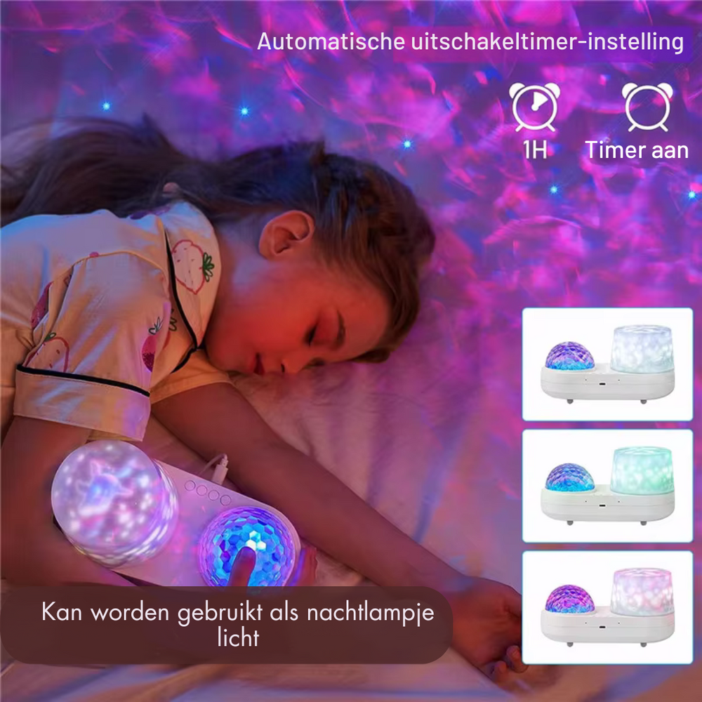 Stjärnhimmelprojektor för barn & vuxna – LED-nattlampa med oceanljus & timer More For Mini