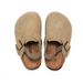 Clogs-sandaler för barn i mockalook med läderovandel, elastiskt hälband, korksula och halkfri design för vardagsbruk