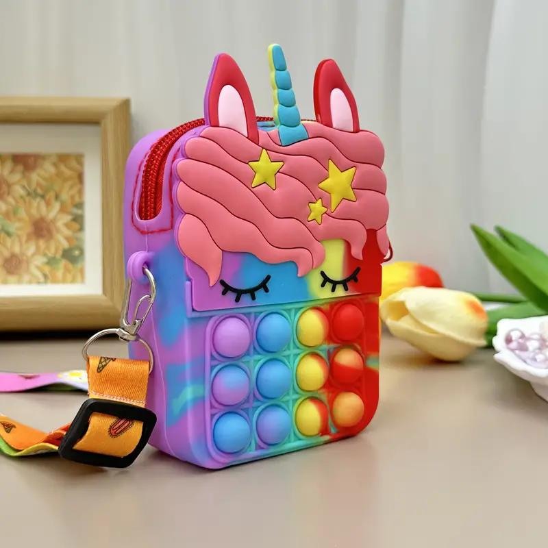 SparkleUnicorn Pop-it Rugtas – Magische Eenhoorn Tas voor Kinderen | Stressverlichtend & Speels More For Mini