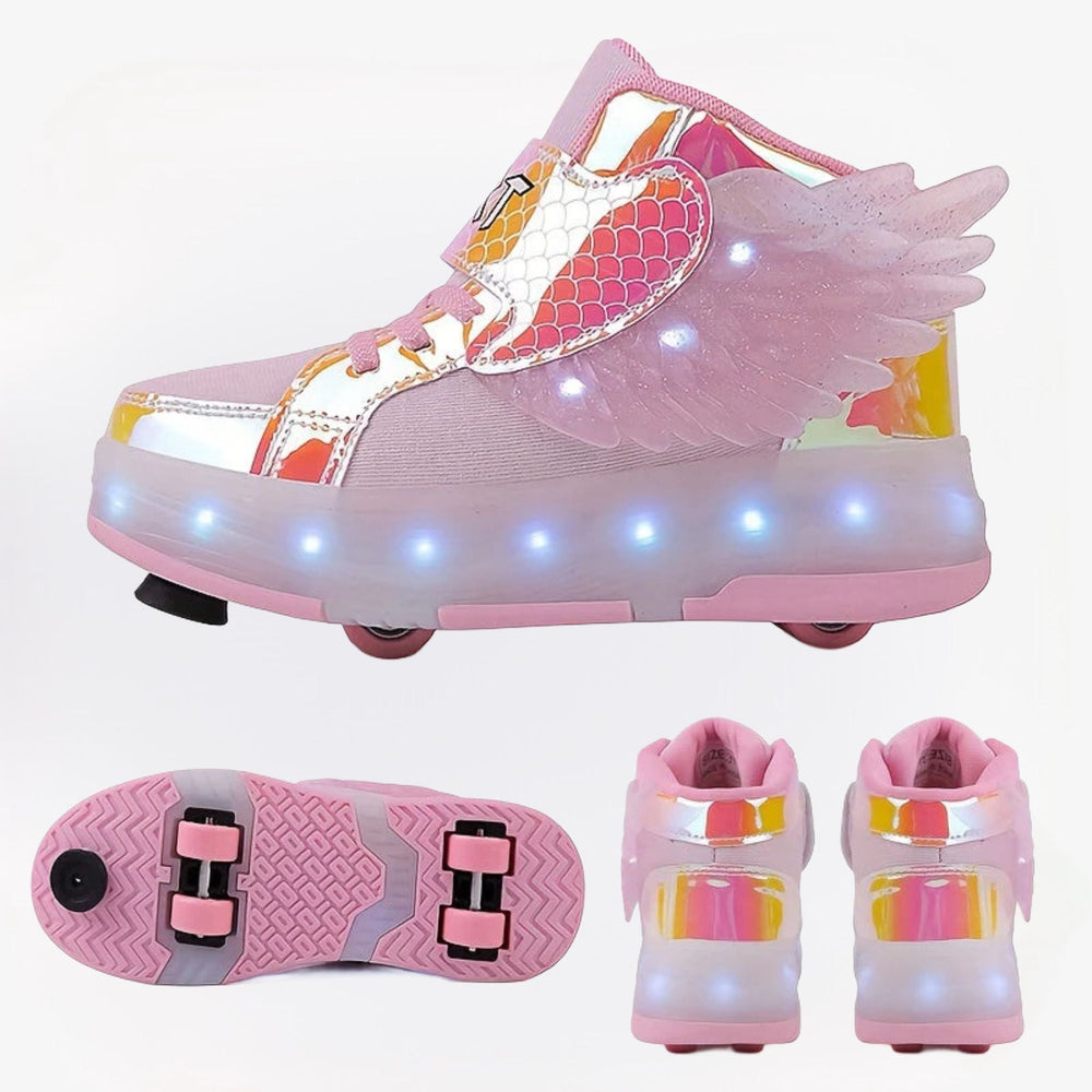 GlowSkate LED Rullskridsko Sneakers med Vingar – Flickor | Stl. 29-37 More For Mini