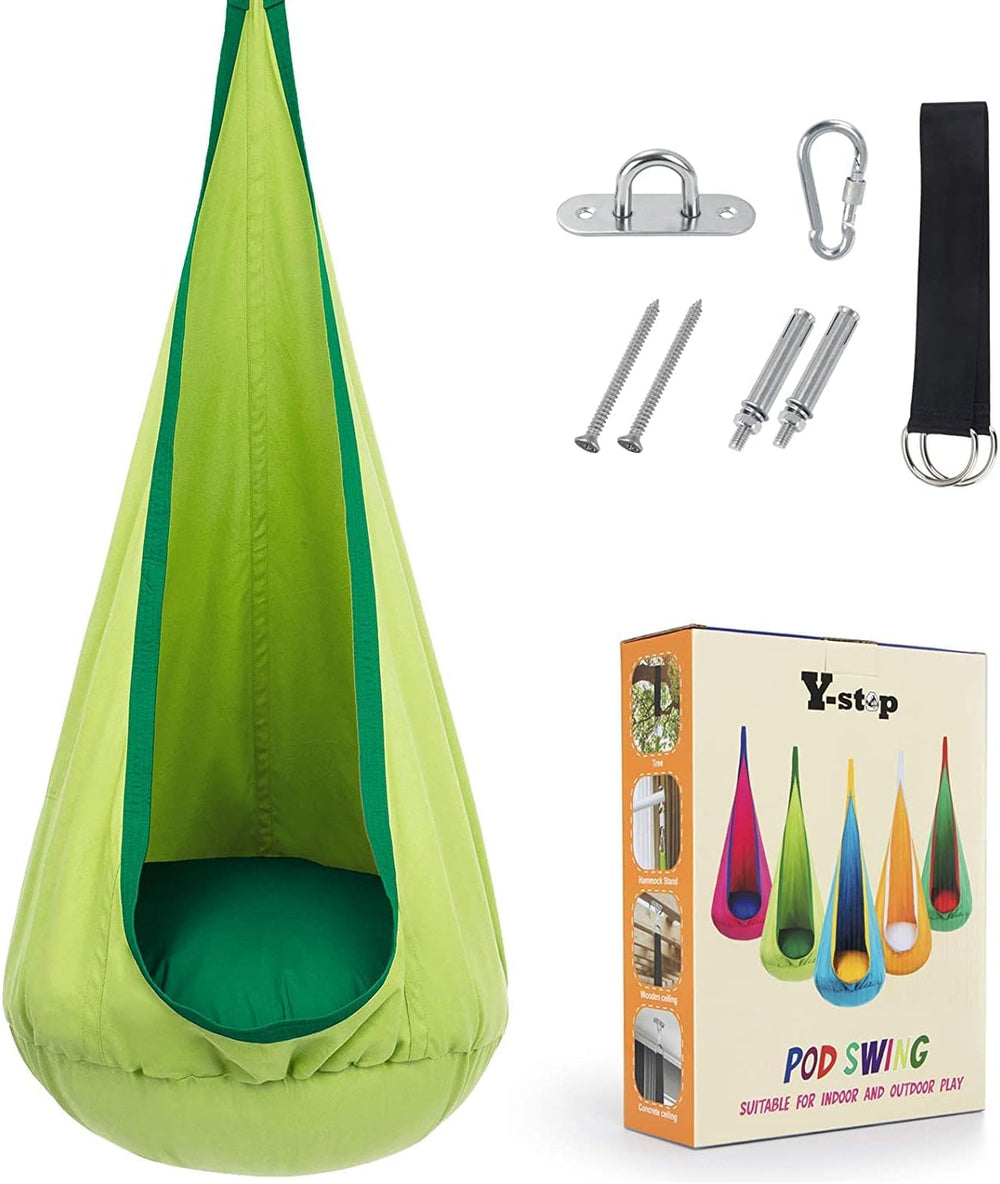 Kinderhangstoel voor Binnen & Buiten – Comfortabele Schommelstoel met Kussen | CocoonNest van HushPlay More For Mini