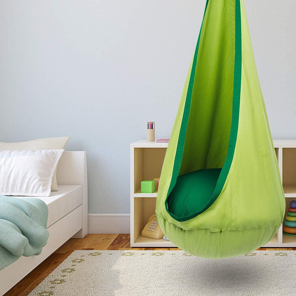 Kinderhangstoel voor Binnen & Buiten – Comfortabele Schommelstoel met Kussen | CocoonNest van HushPlay More For Mini