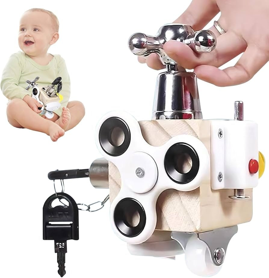 BusyBox Explorer – 7-in-1 Educatief Houten Speelgoed voor Peuters | Versterk Motoriek en Cognitie More For Mini