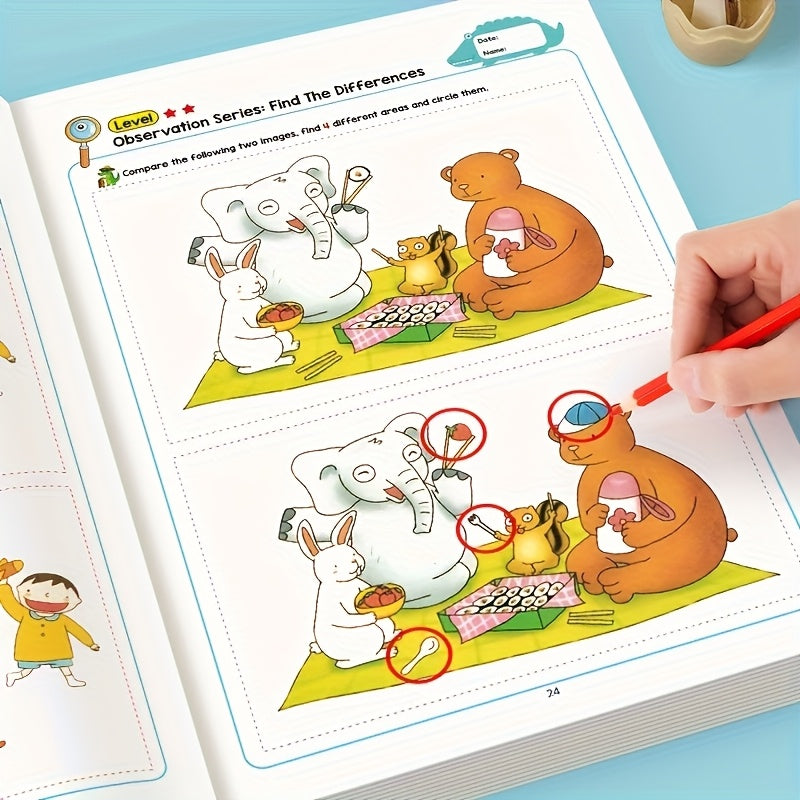 Hitta Skillnaden Aktivitetsbok – 2-Pack Pedagogisk Pusselbok för Barn More For Mini