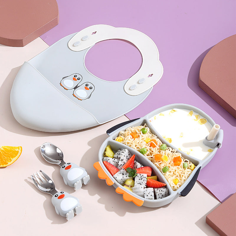 MiniMeal Peuterbord Set – Veilig & Antislip Bord voor Baby’s Vanaf 6 Maanden | Siliconen Zuignap Bord Met Bestek More For Mini