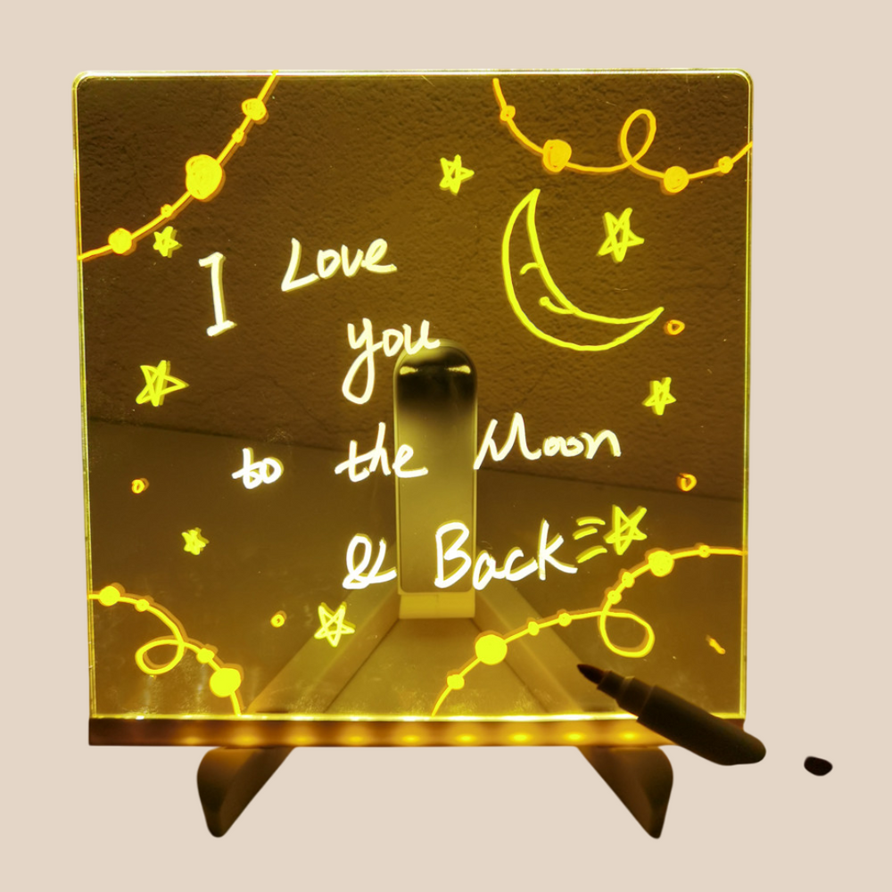 LED Skrivplatta – GlowNote Unisex, Transparent, Akryl, Inkluderar Markeringspenna More For Mini