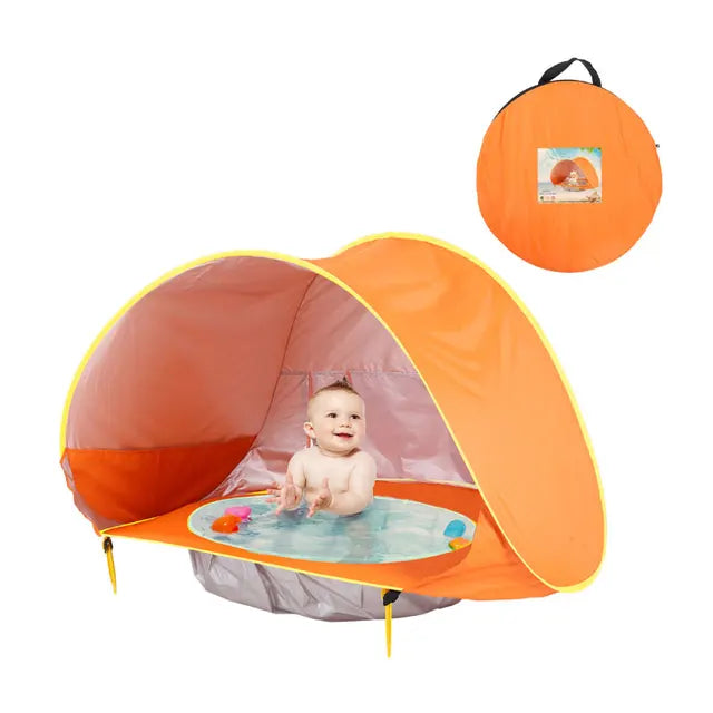 SunShade BabyTent™ – Bärbart Strandtält med Skuggpool och UV-skydd för Bebisar More For Mini