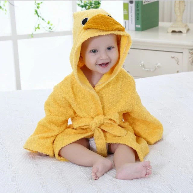 SnuggleWrap Babybadrock – Mjuk, Absorberande Badrock med Djurmönster för Bebisar | Perfekt efter Badstunden More For Mini