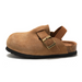 Clogs-sandaler för barn i mockalook med läderovandel, elastiskt hälband, korksula och halkfri design för vardagsbruk