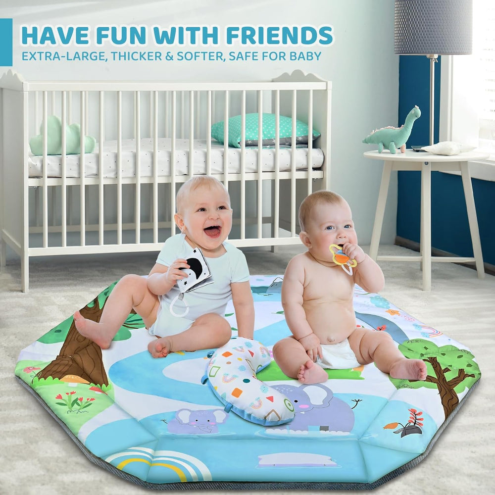 SensoryHaven™ 8-i-1 babylekmatta med 6 leksaker – Stimulerar sinnen och motorik för bebisar More For Mini