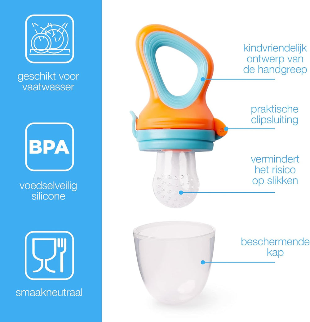 Säker matningsnapp för bebisar – 1+1 gratis – FruityBite från LiloBébé | Perfekt för första smakportioner och vid tandsprickning More For Mini