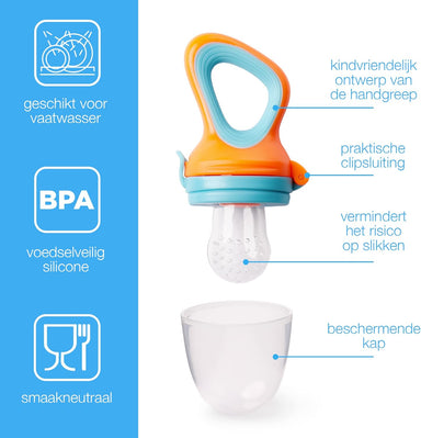 Säker matningsnapp för bebisar – 1+1 gratis – FruityBite från LiloBébé | Perfekt för första smakportioner och vid tandsprickning More For Mini