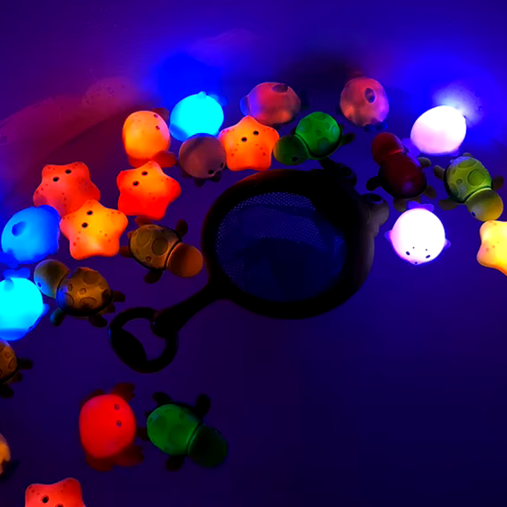 Ljusande Badleksak för Barn – Fisknät & LED Vattenkreatur – Magisk Lekglädje i Badet eller Poolen More For Mini
