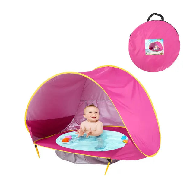 SunShade BabyTent™ – Bärbart Strandtält med Skuggpool och UV-skydd för Bebisar More For Mini