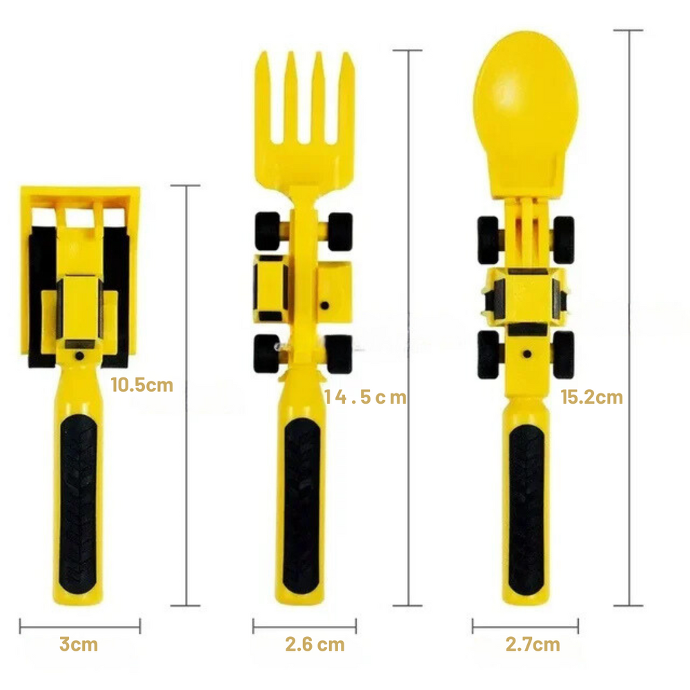 Kinder Bouwbestek Set – Speels Bestek voor Kinderen met Bouwvoertuigen Design | Veilig & Ergonomisch Etenstijd Speelgoed More For Mini