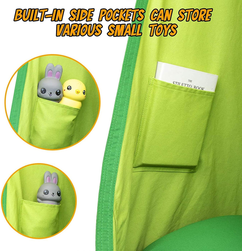 Kinderhangstoel voor Binnen & Buiten – Comfortabele Schommelstoel met Kussen | CocoonNest van HushPlay More For Mini