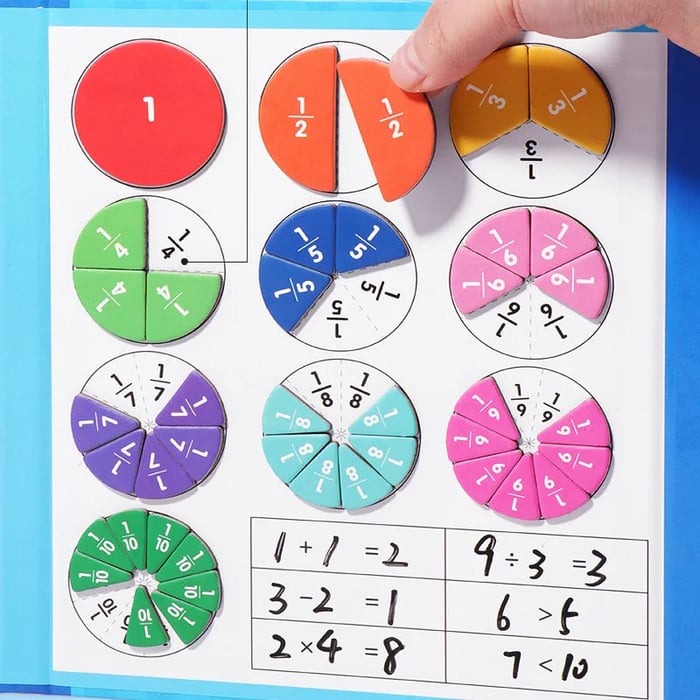 Montessori Magnetisk Bråkpusselbok för Barn – Lär dig matematik på ett lekfullt och interaktivt sätt! More For Mini